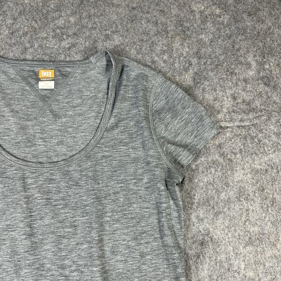 Lucy Tech Shirt Women’s XS Heather Gray Tee Athletic Rounded Neck - Picture 3 of 7